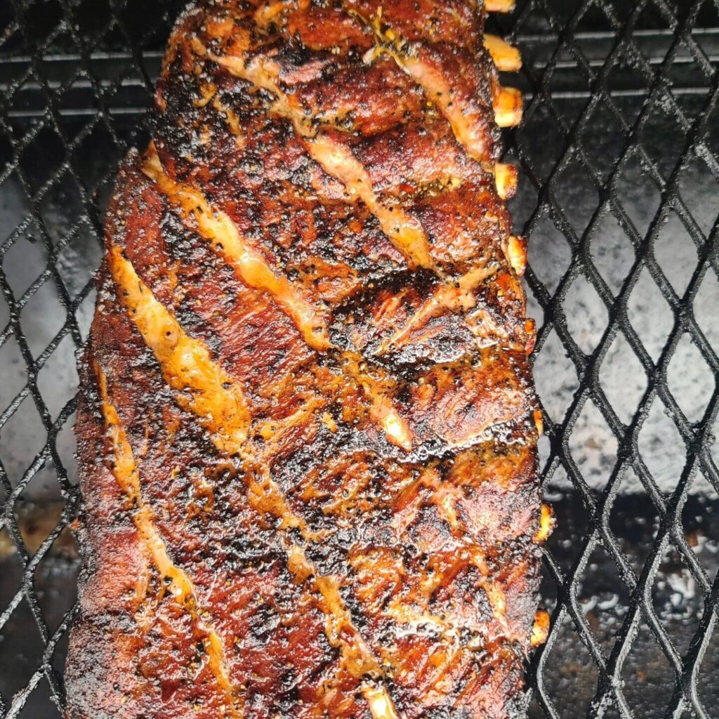 Grilled then Smoked Ribs!